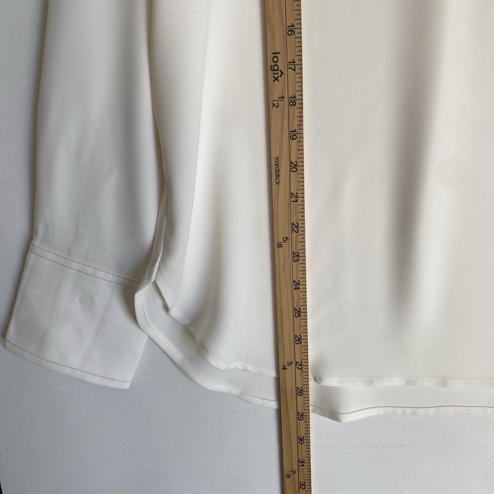 Madewell Tunic Shirt Size L Ivory Long Sleeve Relaxed Classic Old Money - Picture 6 of 11